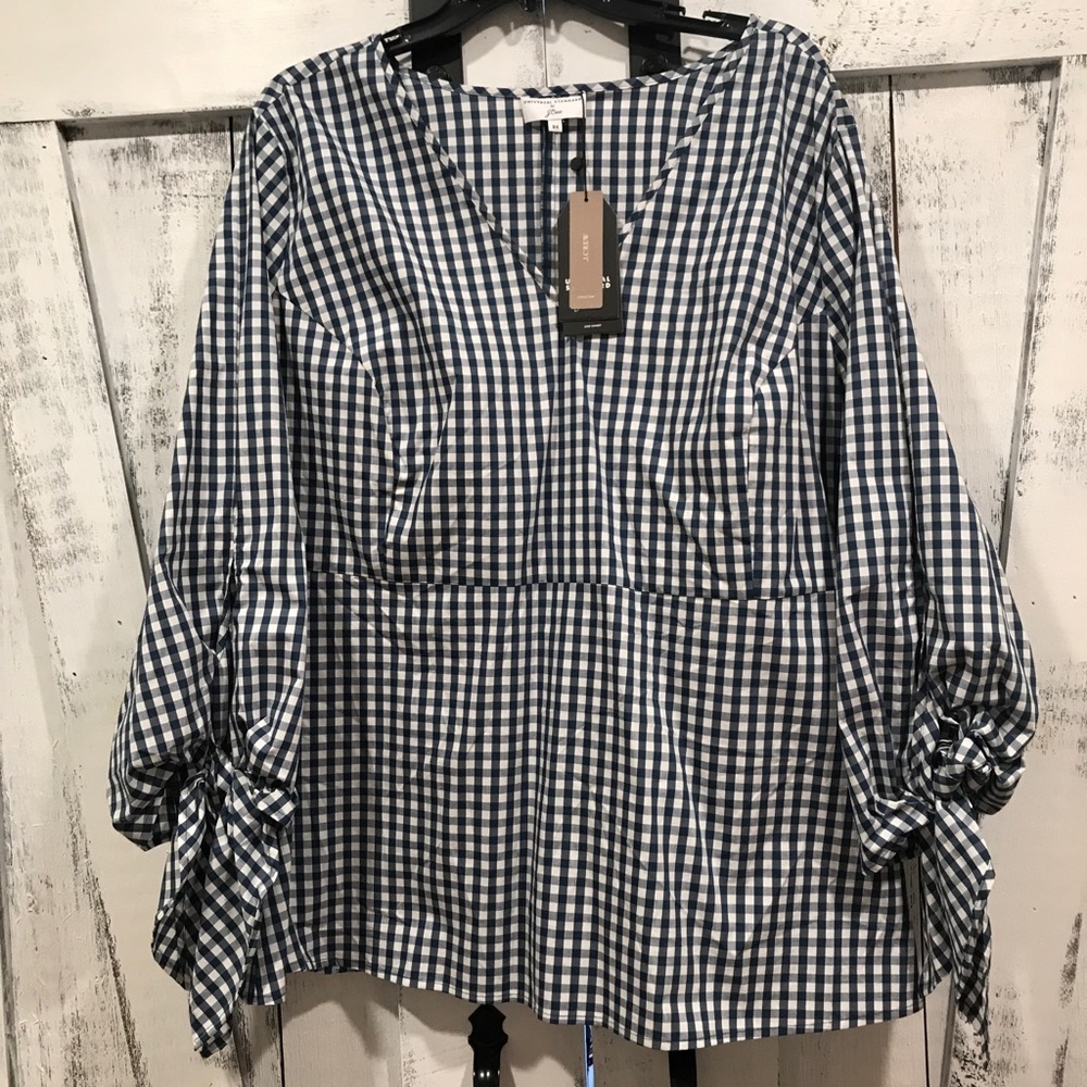 NWT UNIVERSAL STANDARD X JCREW GINGHAM TOP